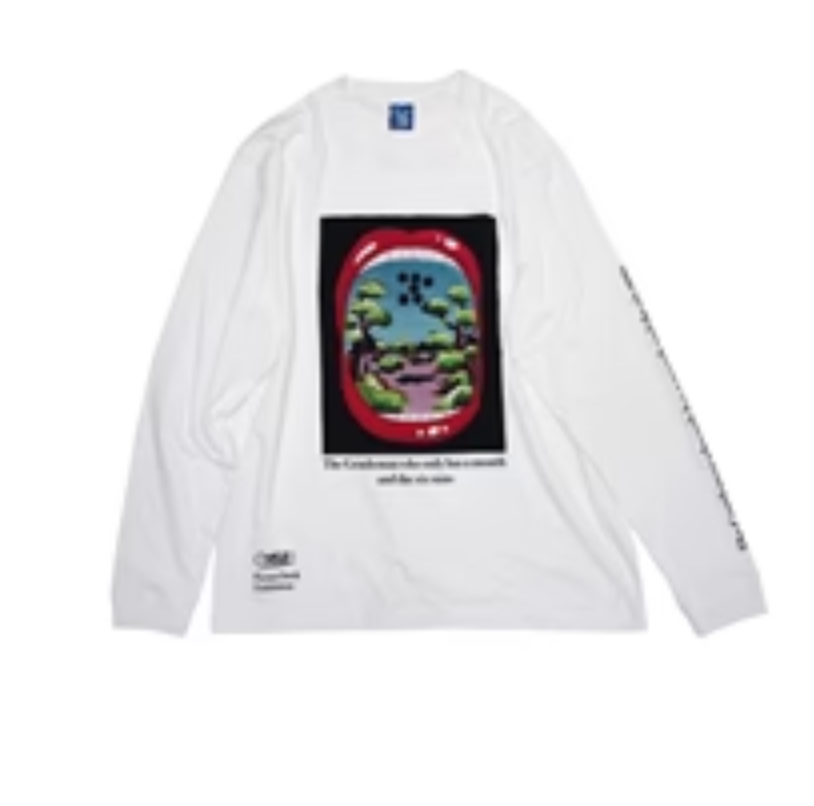 口だけ紳士と6つの太陽 ロングスリーブTシャツ(ホワイト) – FANY Mall