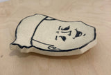 【ヨシモトマメズ】豆図陶器原画 / 絵顔皿　チョコレートプラネット　長田庄平
