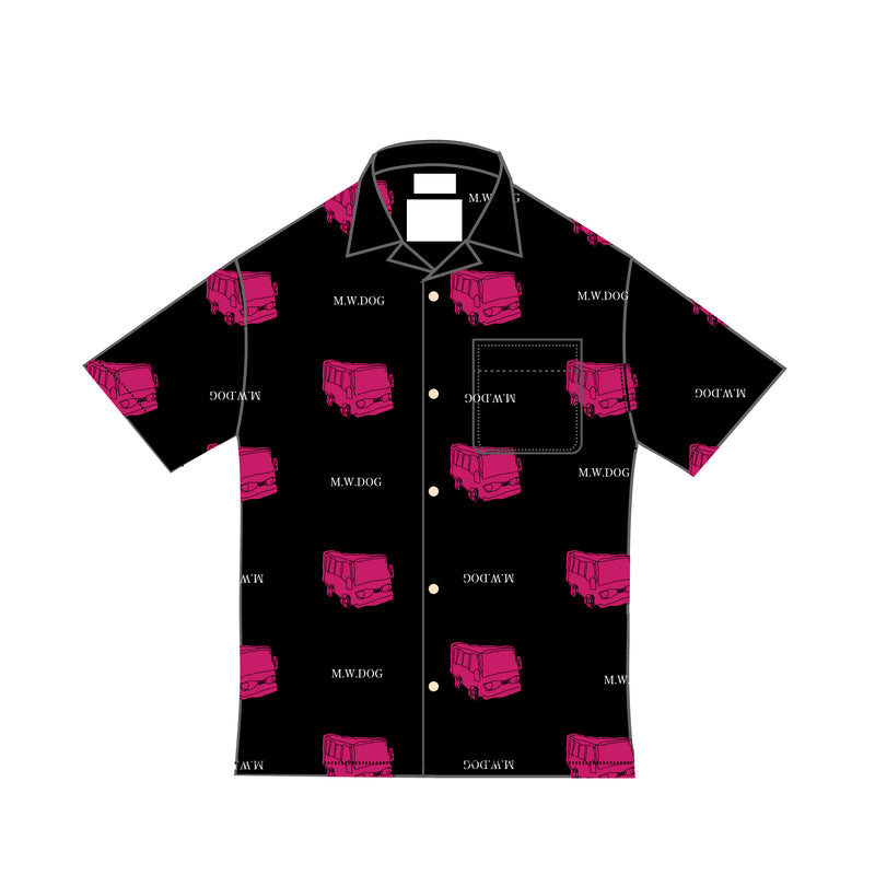 MWD×GVLS　vol.3　s/s aloha shirts　バス　Black