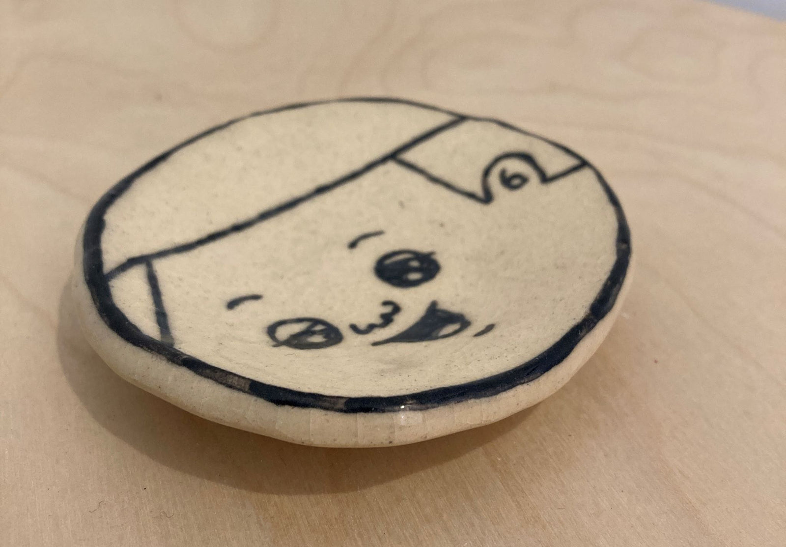 ヨシモトマメズ】豆図陶器原画 / 絵顔皿 チョコレートプラネット 松尾