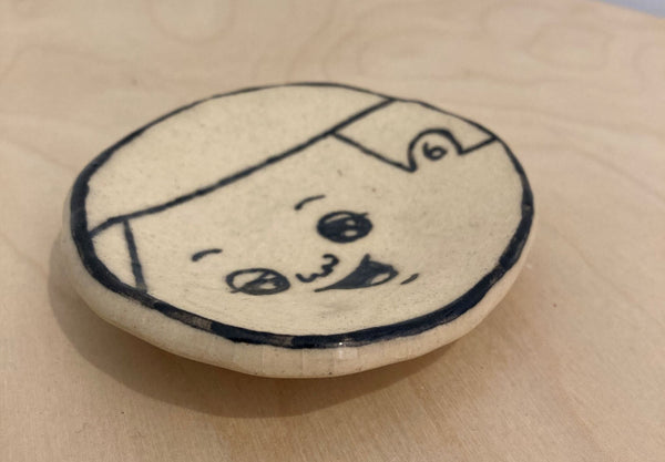 【ヨシモトマメズ】豆図陶器原画 / 絵顔皿　チョコレートプラネット　松尾駿