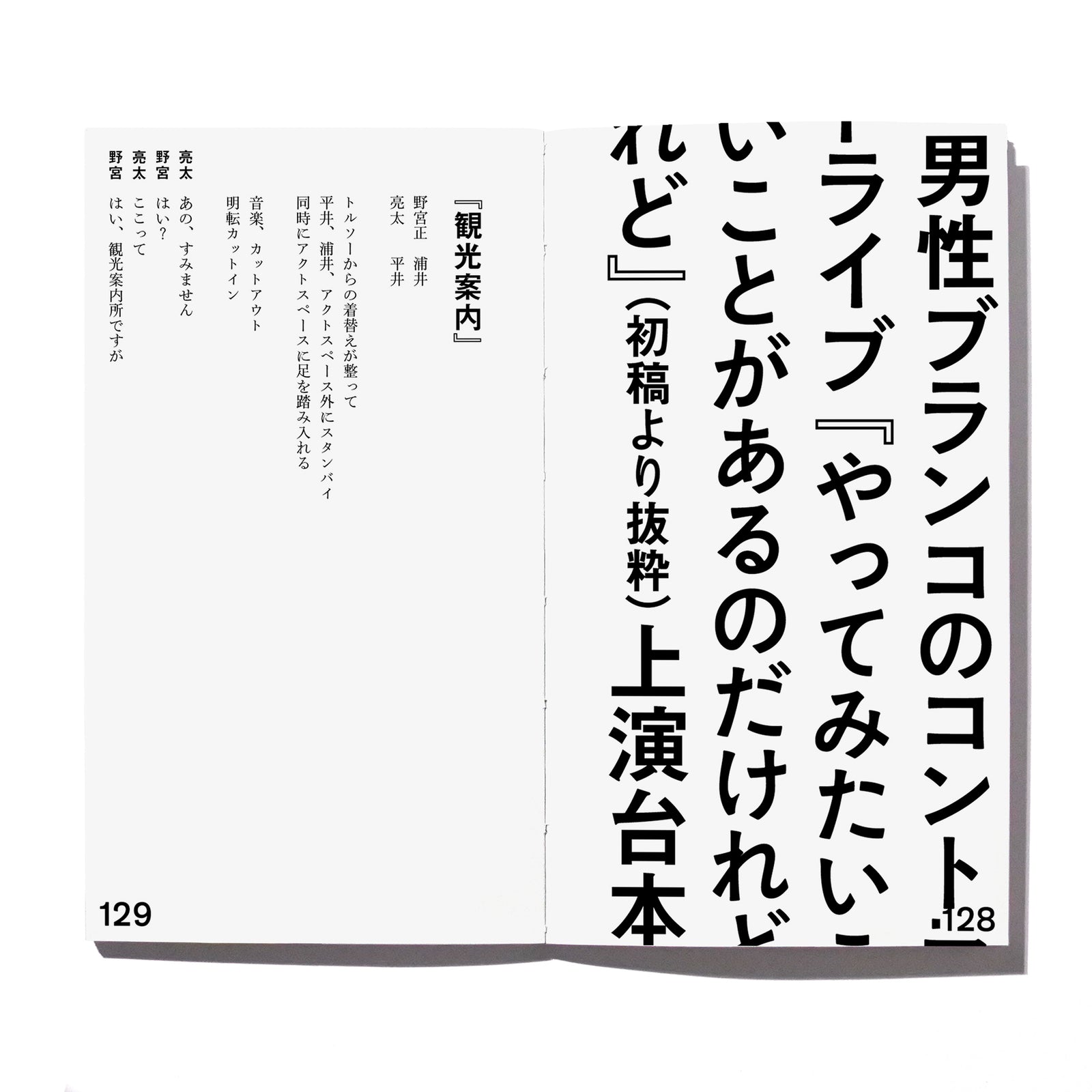 【男性ブランコ】コントライブ『やってみたいことがあるのだけれど』上演パンフレット（本編抜粋台本付き） – FANY MALL